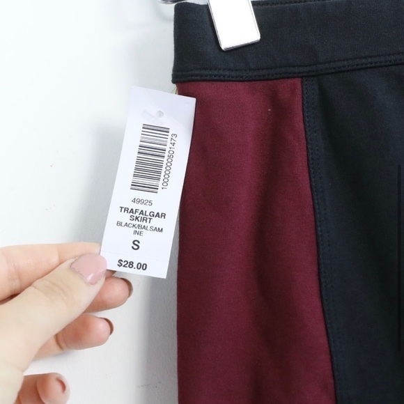 NWT Talula Aritzia Trafalgar skirt high waist new stretch cotton colorblock red - Picture 4 of 7